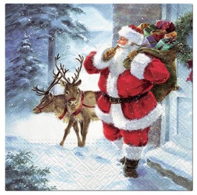 Paw Lunch Napkins - Santa Is Coming Napkins The Cooks Kitchen 