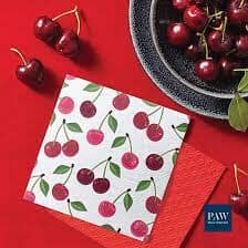 Paw Lunch Napkins 33cm Cherries Napkins The Cooks Kitchen 