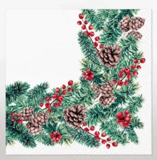 Paw Lunch Napkins - Winter Branches Napkins The Cooks Kitchen 