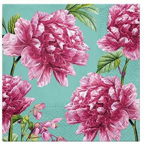 Paw Lunch Napkins 33cm Beautiful Peonies Table Cloths & Napkins The Cooks Kitchen 