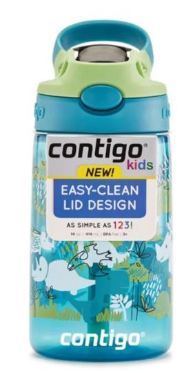 Contigo Kids Water Bottle With Autospout 414ml -  Dinosaur
