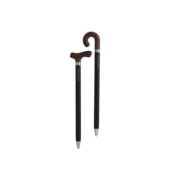 Kikkerland Old & Wise Pen Set Of 2, Black Brown
