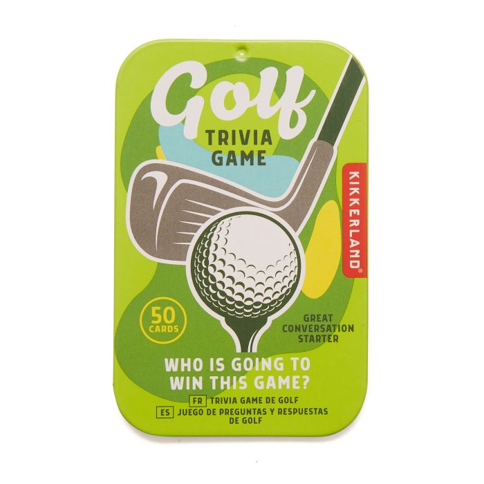Kikkerland Golf Trivia Game, Tin Of Cards