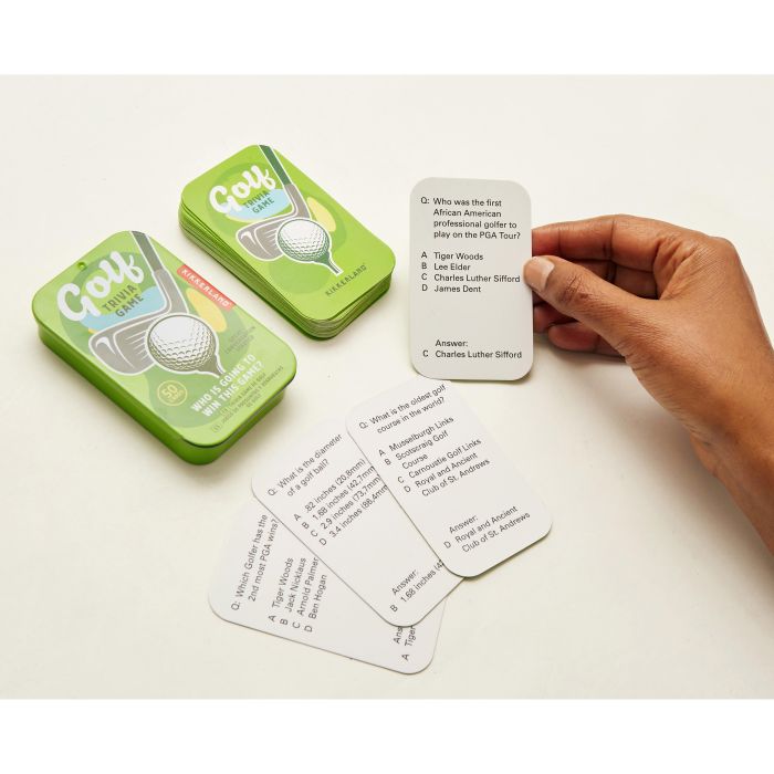 Kikkerland Golf Trivia Game, Tin Of Cards
