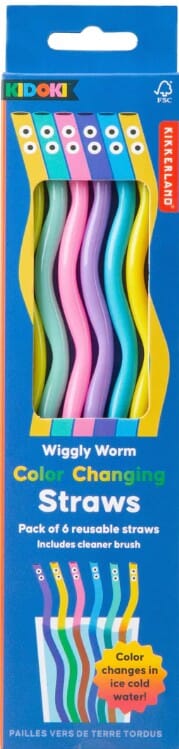 Kikkerland Wiggly Worm Colour Changing Straws Set Of 6 Barware Accessories The Cooks Kitchen 