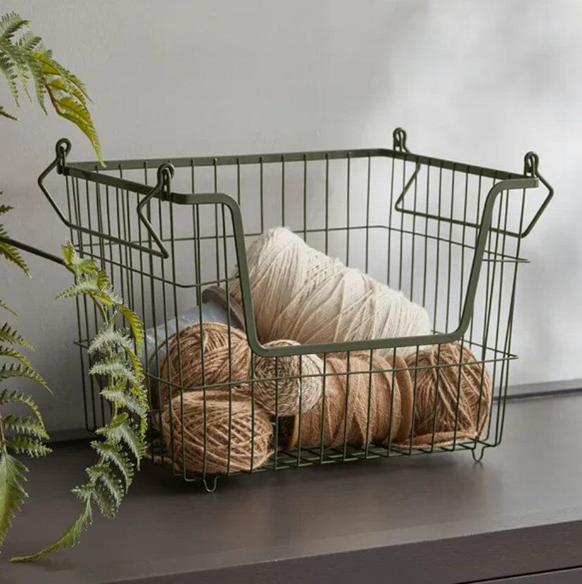 Soko & Co Stackable Black Wire Basket Large General Storage The Cooks Kitchen 