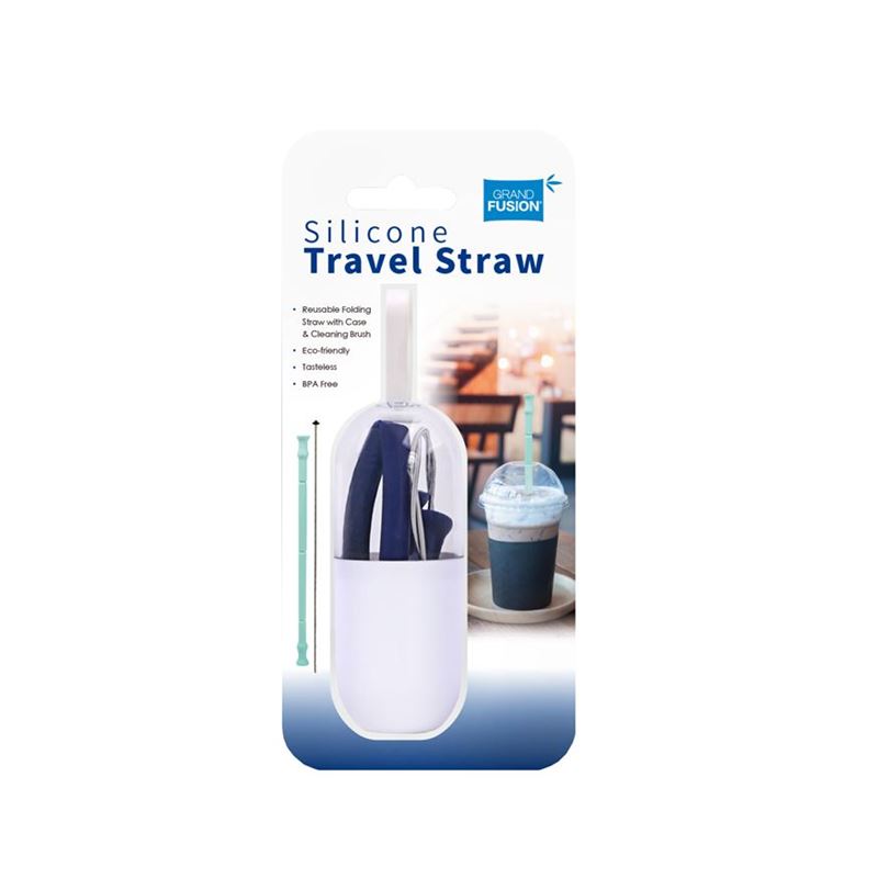 Silicone Travel Straw With Cleaner