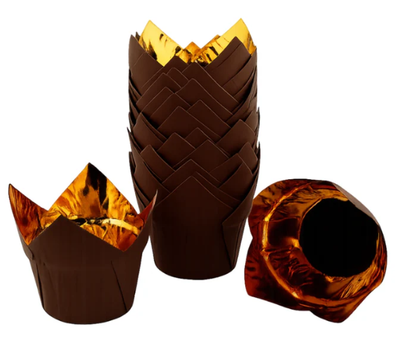 Iconic Cake Art 25pk Brown Tulip Baking Cups