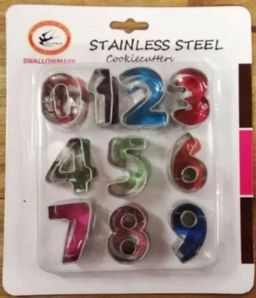 Swallowmark Stainless Steel Cookie Cutters - Numbers Fondant Cutters The Cooks Kitchen 