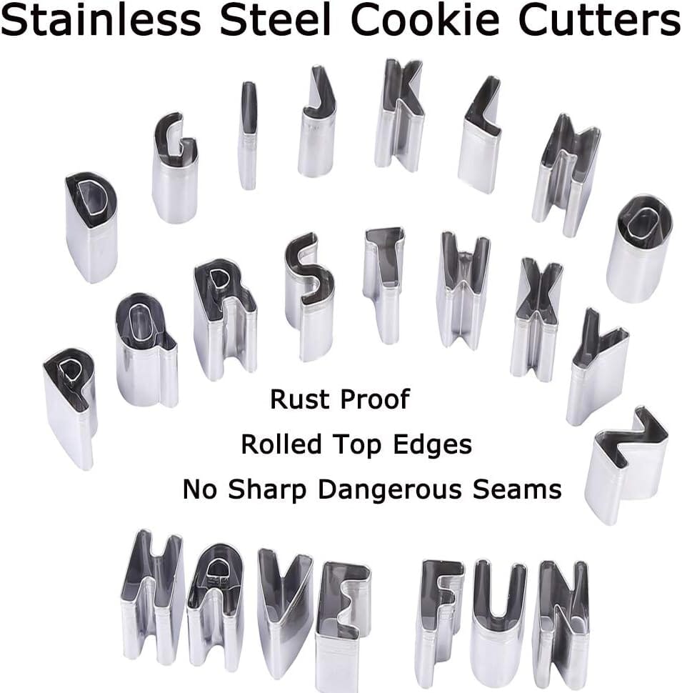 Swallowmark Stainless Steel Alphabet Cookie Cutters Fondant Cutters The Cooks Kitchen 