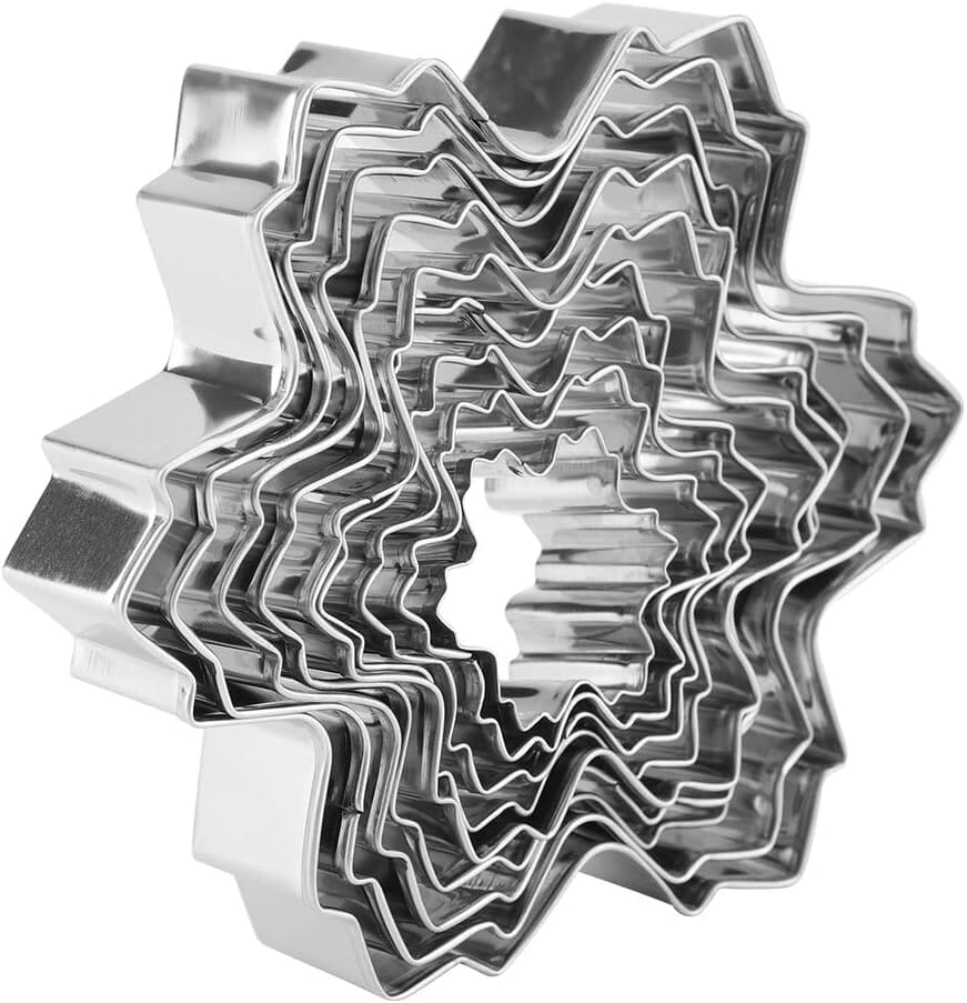 My Kitchen Addiction - Snowflake/tree Cookie Cutter - 9 Stainless Steel Pcs Cookie Cutters The Cooks Kitchen 