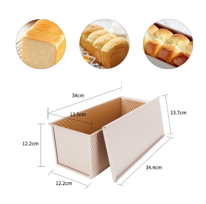 Chefmade Corrugated Loaf Pan With Cover 1kg - 34cm Loaf Pans The Cooks Kitchen 