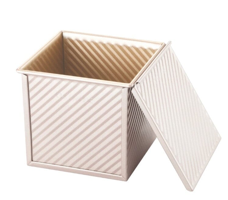 Chefmade Corrugated Square Loaf Pan With Cover 450g - 15cm Loaf Pans The Cooks Kitchen 