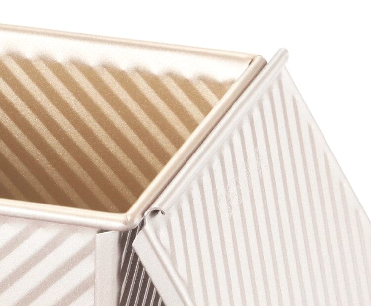 Chefmade Corrugated Square Loaf Pan With Cover 450g - 15cm Loaf Pans The Cooks Kitchen 
