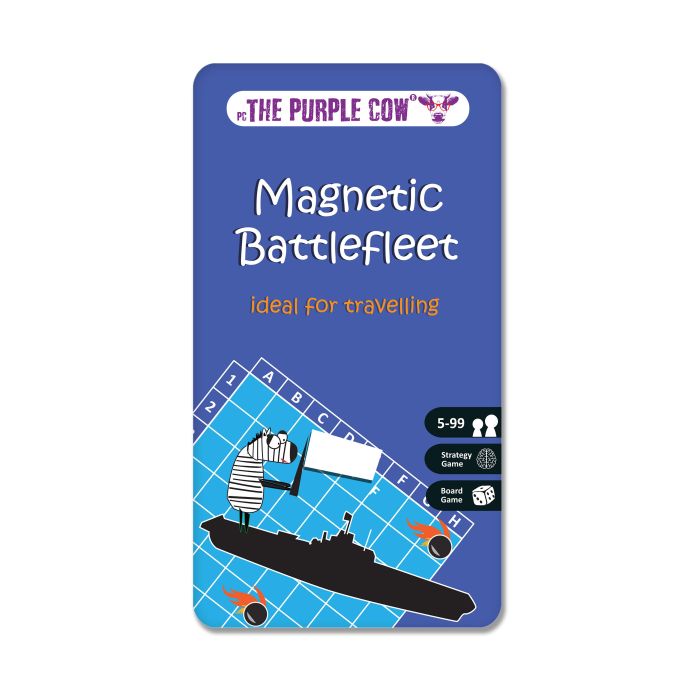 The Purple Cow- Battlefleet Game- Magnetic Travel Game For Kids And Adults. Classic Strategy Game For Thinking