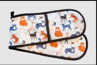 Allgifts Australia Double Oven Glove - Colourful Cats Mitts & Gloves The Cooks Kitchen 