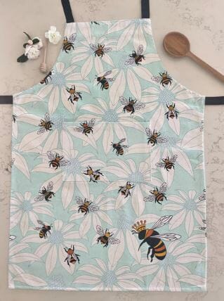Allgifts Australia Apron (heavy Drill) - Flower Bees Aprons The Cooks Kitchen 