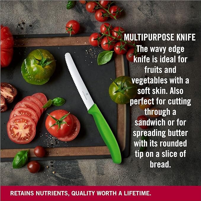 Victorinox Swiss Classic Tomato And Table Knife - Green Loose Cutlery The Cooks Kitchen Mandurah 