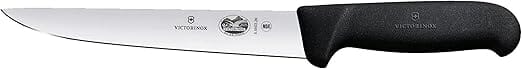 Victorinox Sticking Knife Straight Back 22cm Black Fibrox Handle Butchering Knives The Cooks Kitchen 