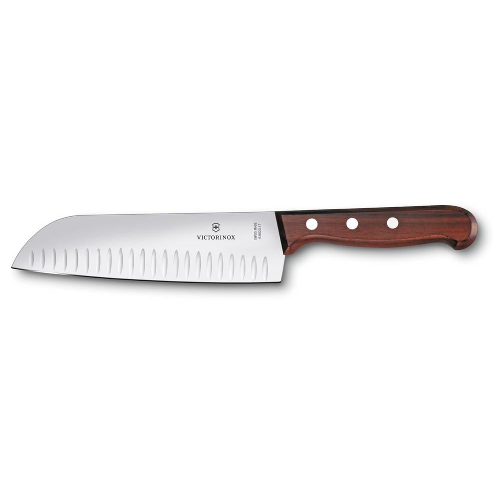 Victorinox Santoku Fluted Wide Blade 17cm Wood Handle