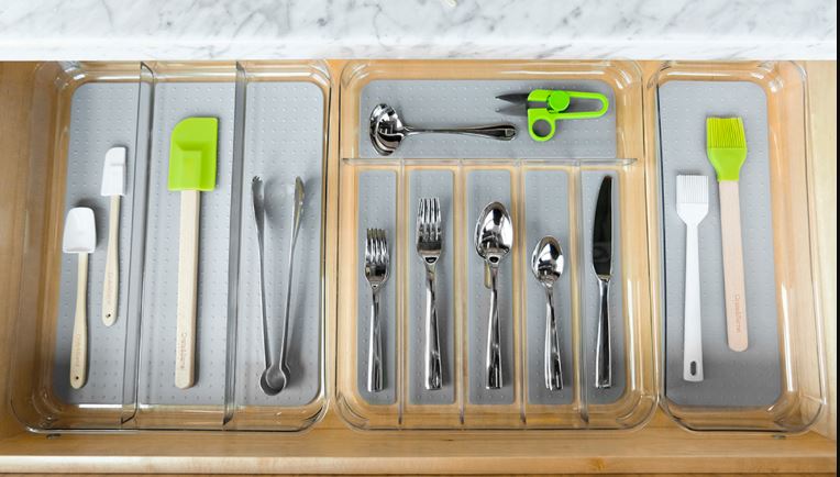 Clear Soft Grip Utensil Tray 40x32.7x4.8cm