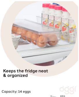 Oggi Stackable Covered Egg Holder 14 Egg Tray