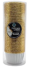 Bright White Metallic Cupcake Liners - 50pc