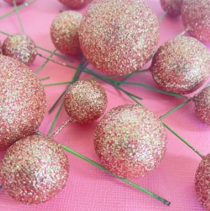 Iconic Cake Art Glitter Rose Gold Ball Topper 20pc Cake Toppers The Cooks Kitchen 