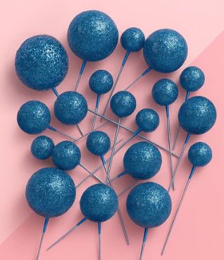 Iconic Cake Art Glitter Royal Blue Topper 20pc Cake Toppers The Cooks Kitchen 