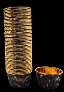 Black Gold Marble Metallic Cupcake Liners - 50pcs