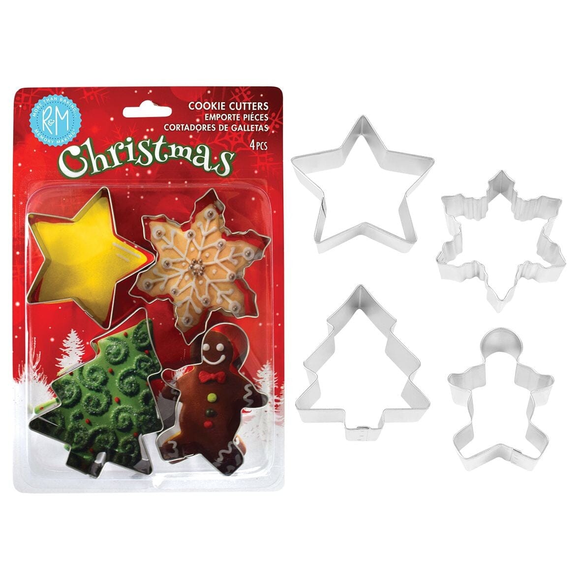 R&m Christmas Stainless Steel Cookie Cutter Set Of 4 Cookie Cutters The Cooks Kitchen 