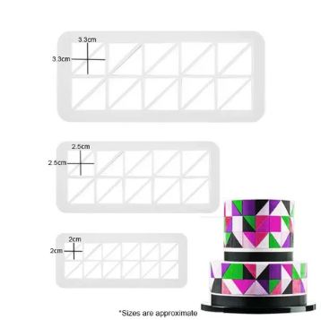 Cake Craft Triangle Pattern Impression Cutter 3pc