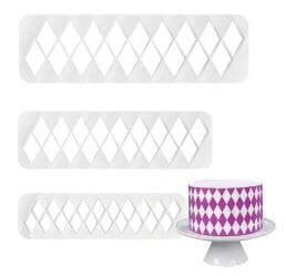 Diamond Pattern Impression Cutters - 3pc Set Fondant Cutters The Cooks Kitchen Mandurah 