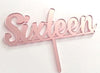 Cake Craft Number Sixteen Rose Gold Mirror Acrylic Cake Topper