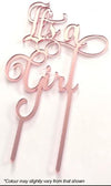 Cake Craft It's A Girl Rose Gold Mirror Acrylic Cake Topper