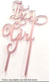 Cake Craft It's A Girl Rose Gold Mirror Acrylic Cake Topper