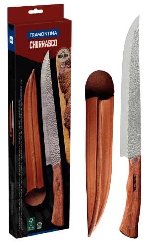 Tramontina Churrasco Nomade 25cm Butcher Knife With Wood Handle And Vegan Leather Pouch Butchers The Cooks Kitchen 