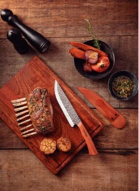 Tramontina Churrasco Nomade Meat Knife With Leather Sheath/ Real Woodhandle 20cm Cooks/Chefs The Cooks Kitchen 
