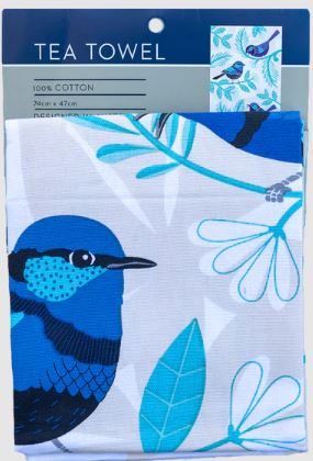 Allgifts Australia Tea Towel - Blue Wren