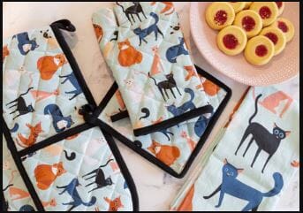 Allgifts Australia Tea Towels - Colourful Cats Tea Towels The Cooks Kitchen 
