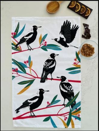 Allgifts Australia Tea Towels - Magpies Tea Towels The Cooks Kitchen 