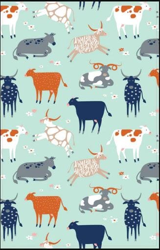 Allgifts Australia Tea Towels - Green Cows Tea Towels The Cooks Kitchen 