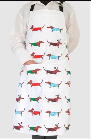 Allgifts Australia Apron (heavy Drill) - Xmas Dogs Aprons The Cooks Kitchen 