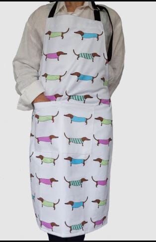 Allgifts Australia Apron (heavy Drill) - Sausage Dogs Aprons The Cooks Kitchen 