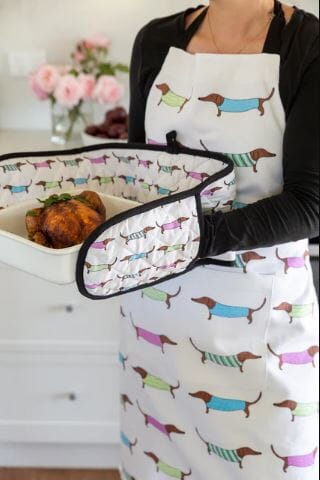 Allgifts Australia Apron (heavy Drill) - Sausage Dogs Aprons The Cooks Kitchen 