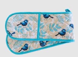 Allgifts Australia Double Oven Glove - Blue Wren Mitts & Gloves The Cooks Kitchen 