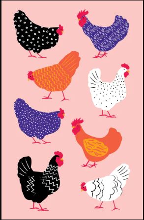 Allgifts Australia Tea Towel - Bright Hens