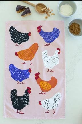 Allgifts Australia Tea Towel - Bright Hens Tea Towels The Cooks Kitchen 