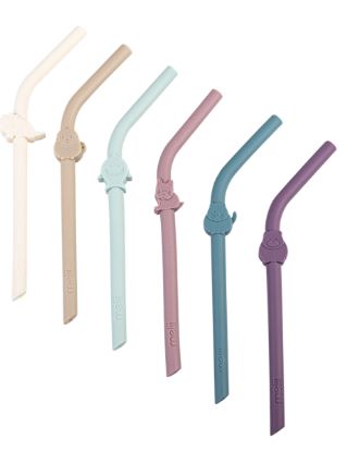 Melii Luxe Silicone Straw Set Of 6 - Assorted Colours