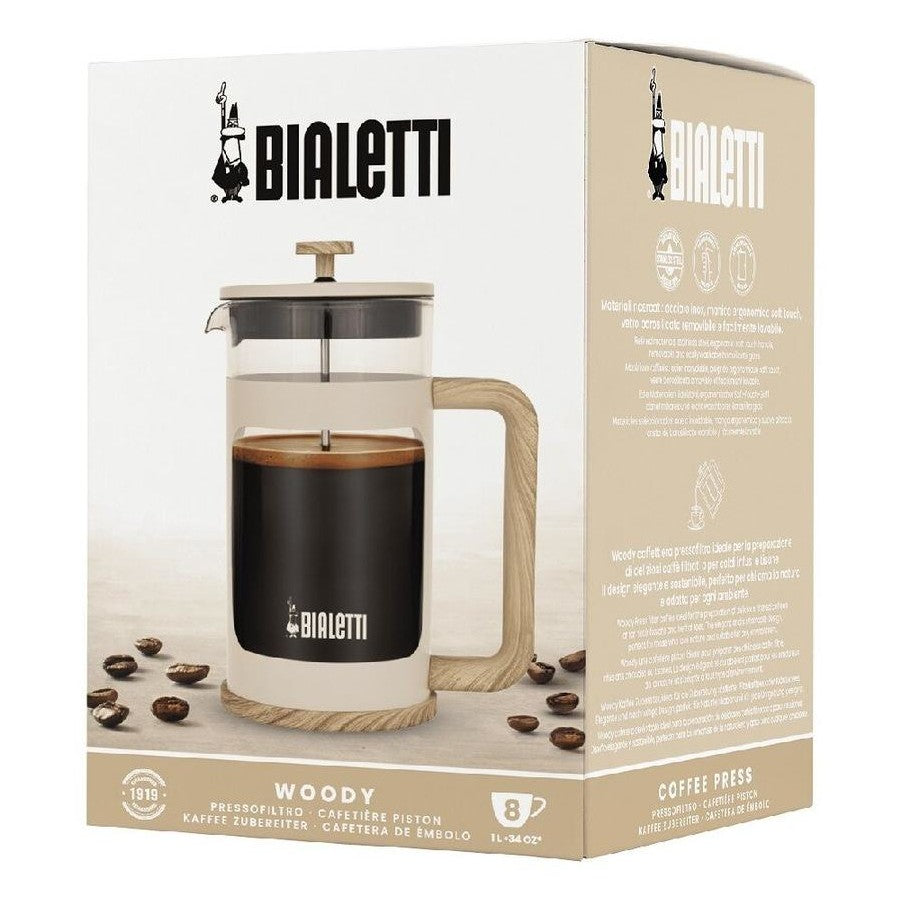 Bialetti Woody Coffee Press - Cream 1 Litre